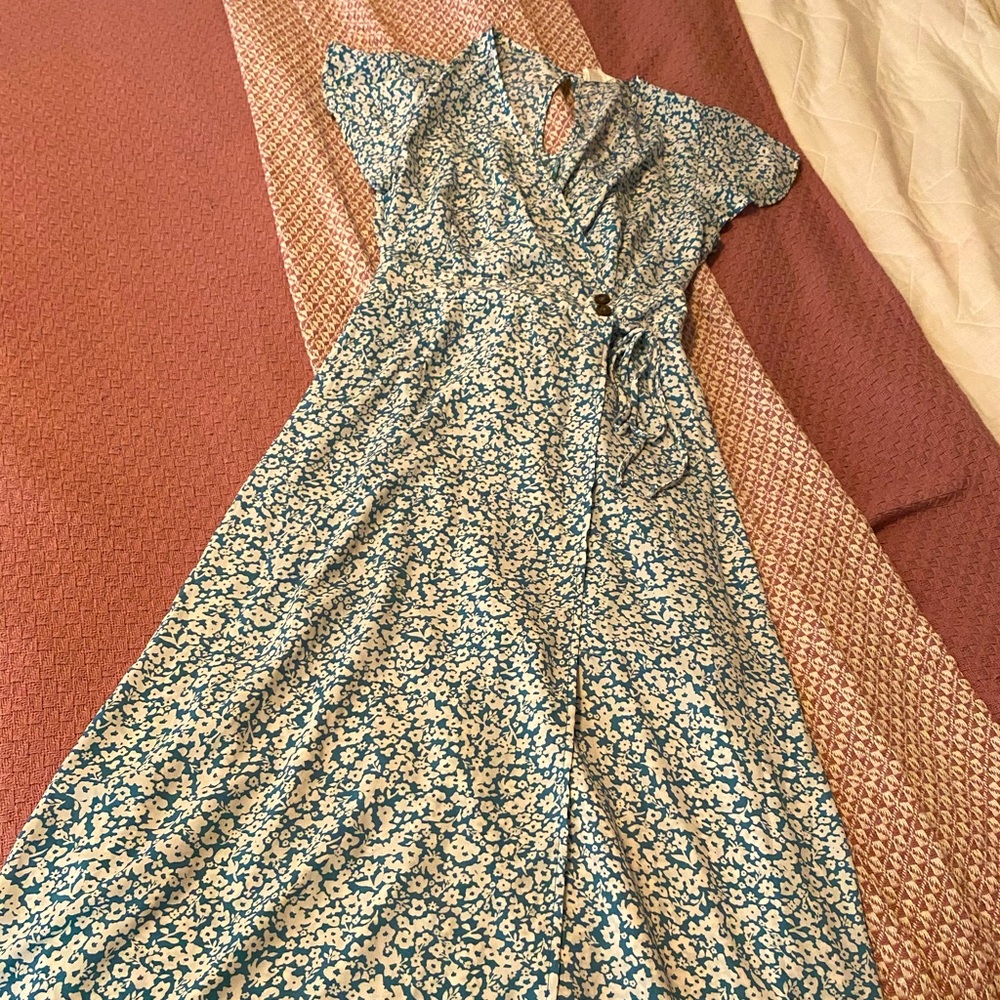 Floral Midi Wrap Dress